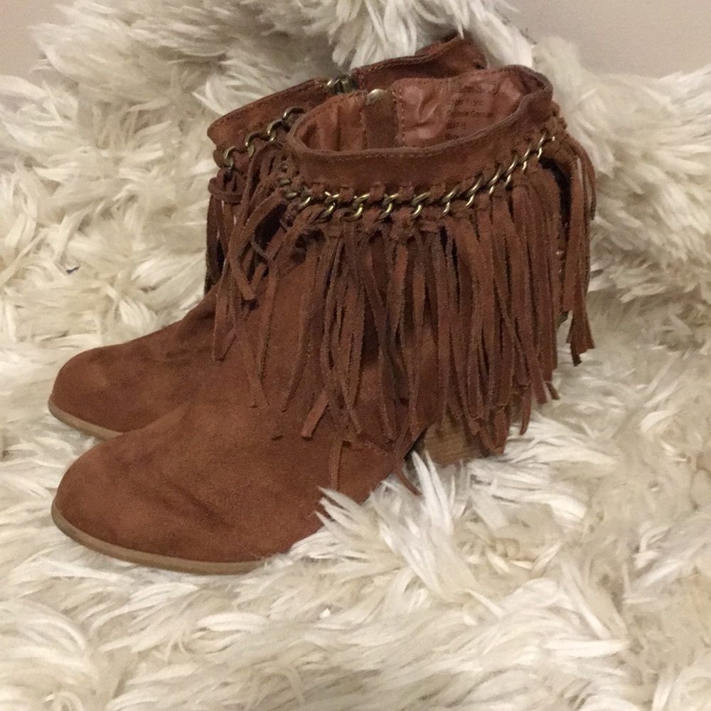 Fringe booties